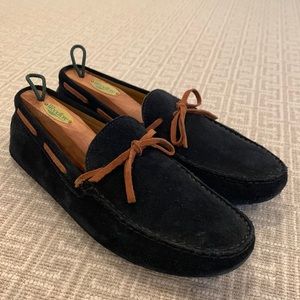 Del Toro Navy Suede Driving Shoes